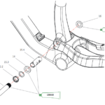Kit de rolamento para braço oscilante de bicicleta Orbea Oiz 2019-2022